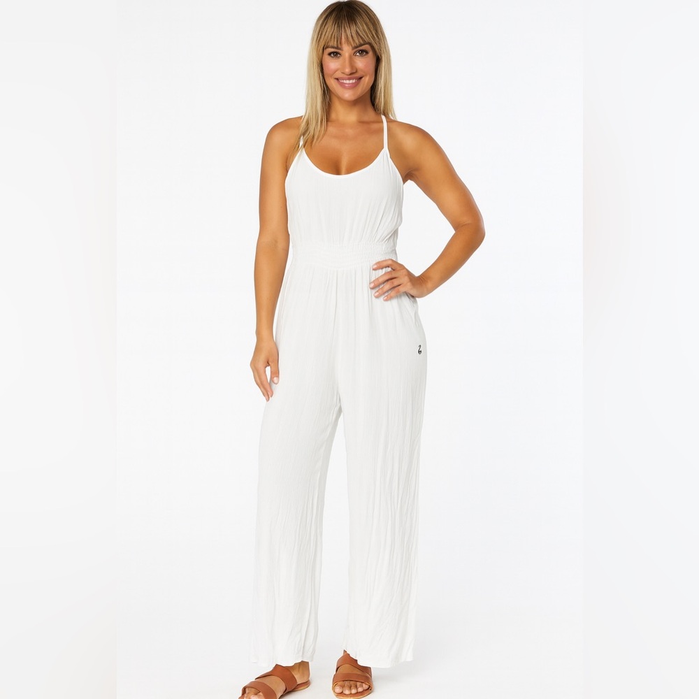PRANA FERNIE WIDE LEG JUMPSUIT IN WHITE NWT